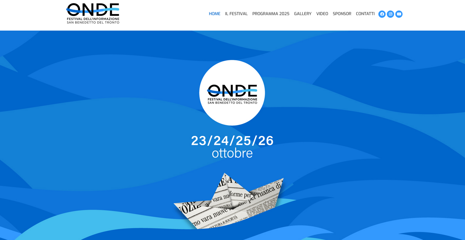 Sito Onde Festival - Fabio Gasparrini siti web ed e-commerce a San Benedetto del Tronto, Ascoli Piceno e Teramo